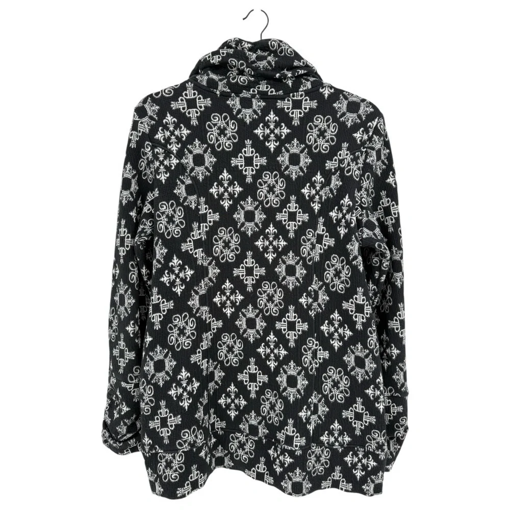 Tonia Debellis Molly Jacket in Signature Logo in Black White Size XL